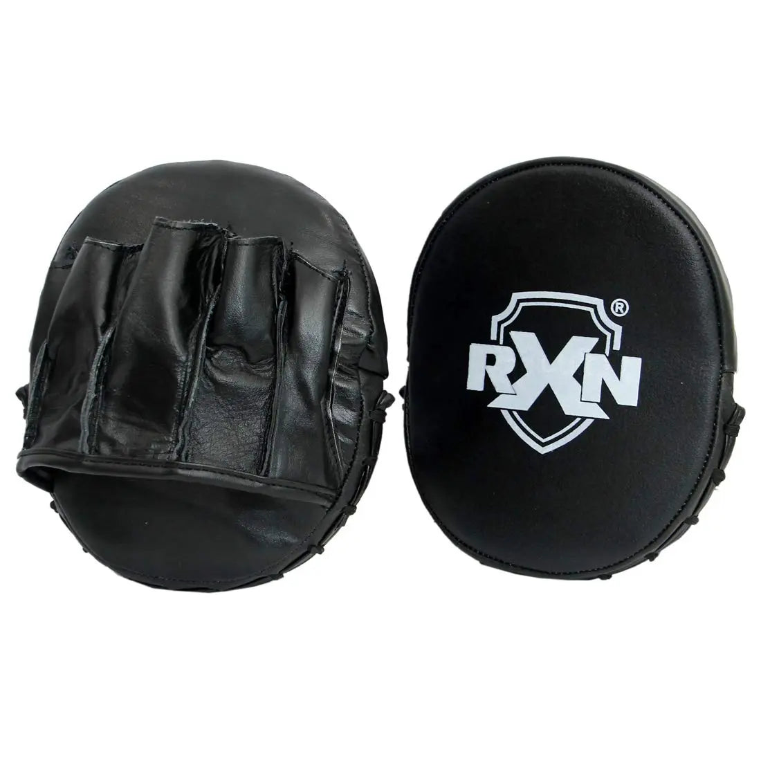 RXN Micro Focus Pad/Punching Mitts Straight for Super Speed Training - Genuine Leather Product - (FP-3) - Black
